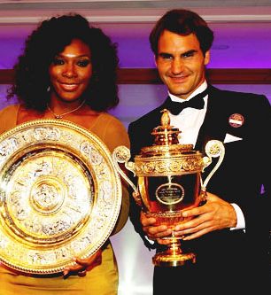 FOTO! Serena Williams in Roger Federer na zabavi prvakov v Wimbledonu!