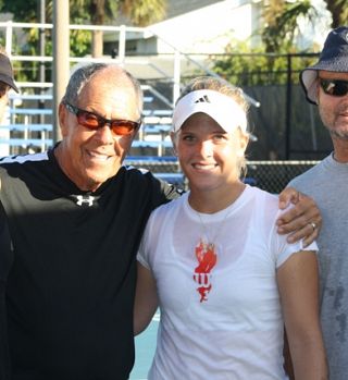 FOTO! Sabine Lisicki in Melanie Oudin trenirali pri Nicku Bollettieriju!