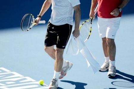 FOTO! Rafael Nadal in Novak Djokovič trenirala skupaj v Melbournu!