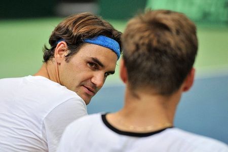 FOTO! Roger Federer se že veselo pripravlja za nastop v Davisovem pokalu!